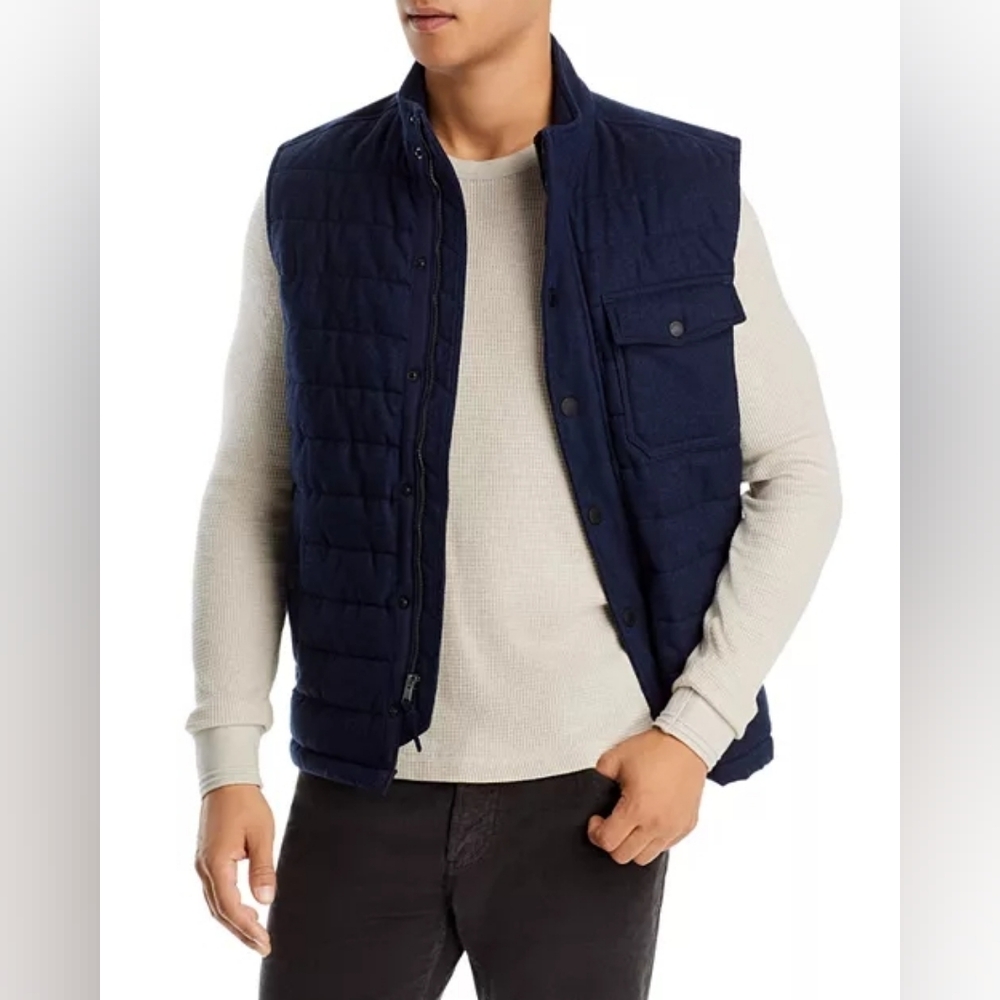 Faherty Teton Valley Vest In Navy Heather  ModeSens - Picture 2 of 11